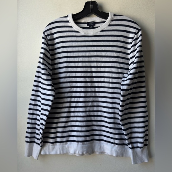 J. Crew Sweaters - J. Crew Women's Crewneck Sweater - Black and White Stripes